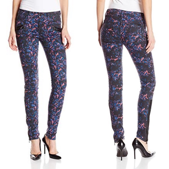 Joe's Jeans Denim - 🆕 Joe’s Jeans Coated Cobalt Leopard Moto Skinny